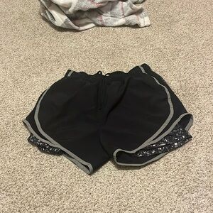 Nike women’s small running shorts with shorts underneath